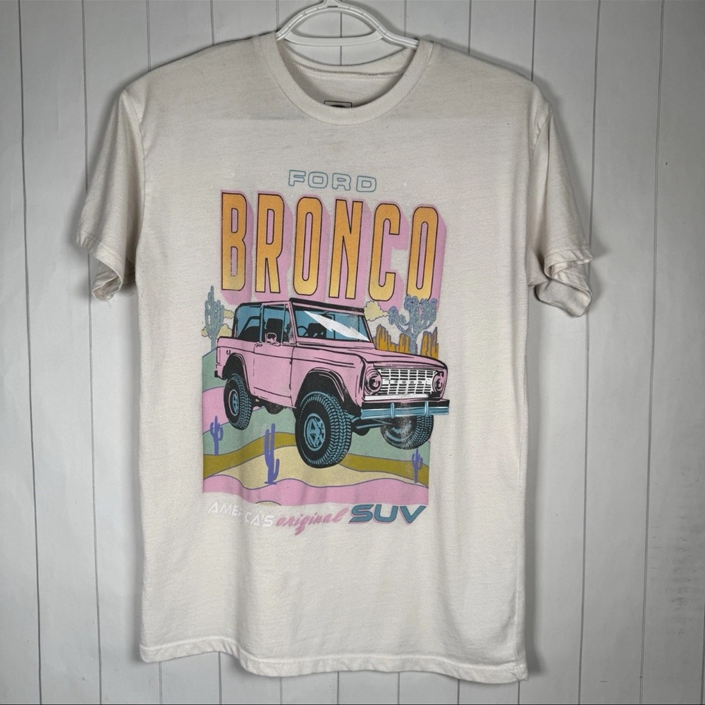 FORD Licensed S Graphic Tee Bronco Ladies Fan Club‎ Merch T-shirt Desert Pink